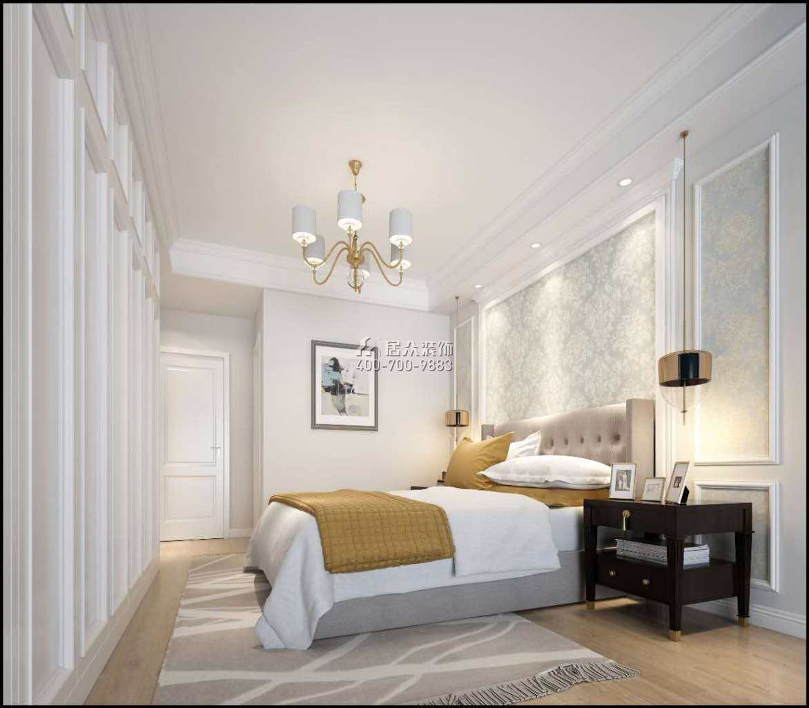 承翰陶柏莉100平方米美式风格平层户型卧室装修效果图