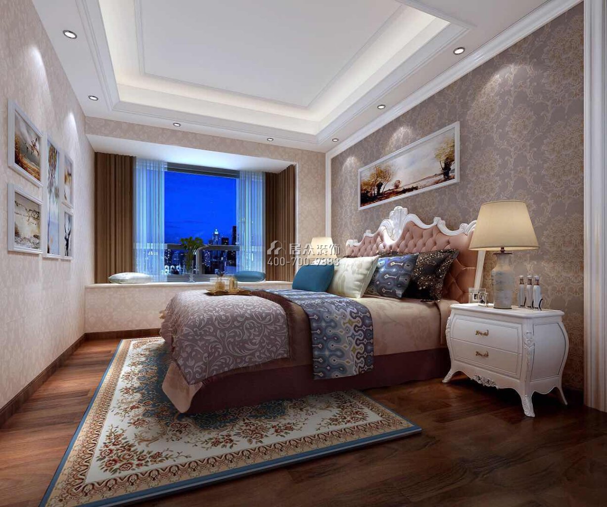 雅居乐白鹭湖挪威森林280平方米欧式风格复式户型卧室装修效果图