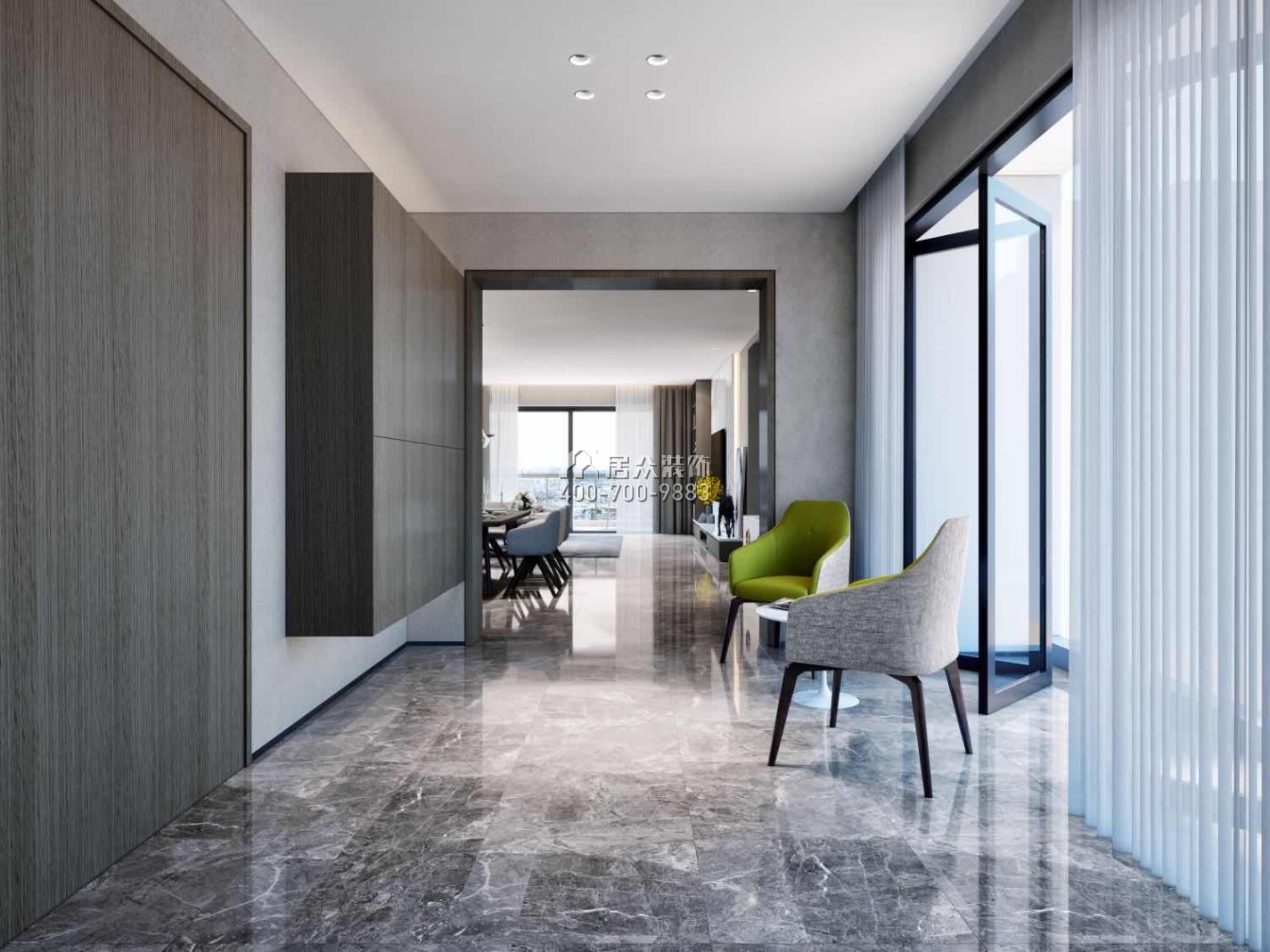 三湘海尚176平方米现代简约风格平层户型客厅装修效果图