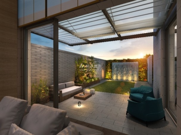 香山美墅花园800平方米现代简约风格别墅户型阳光房装修效果图