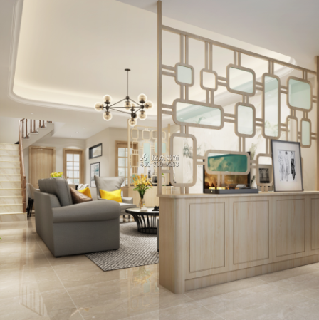 海逸豪庭尚都126平方米現代簡約風格復式戶型客廳裝修效果圖
