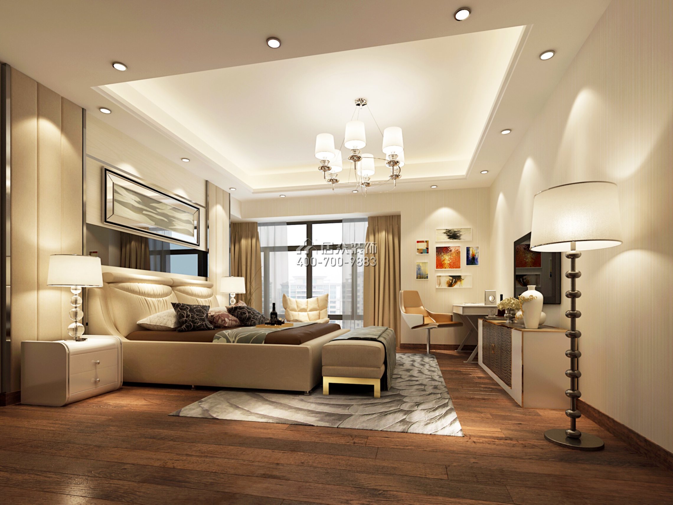 大信君汇湾240平方米新古典风格平层户型卧室装修效果图