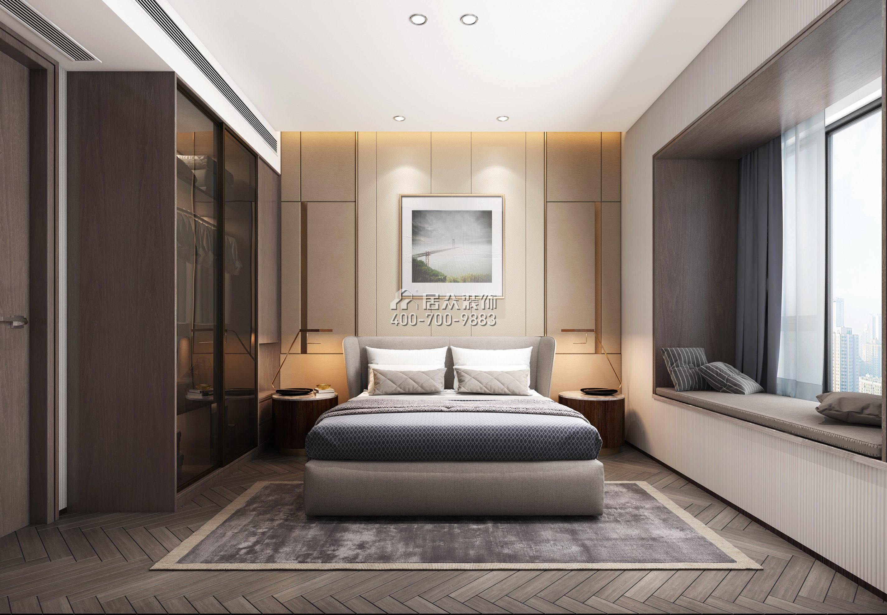 宝生midtown 169平方米现代简约风格平层户型卧室装修效果图