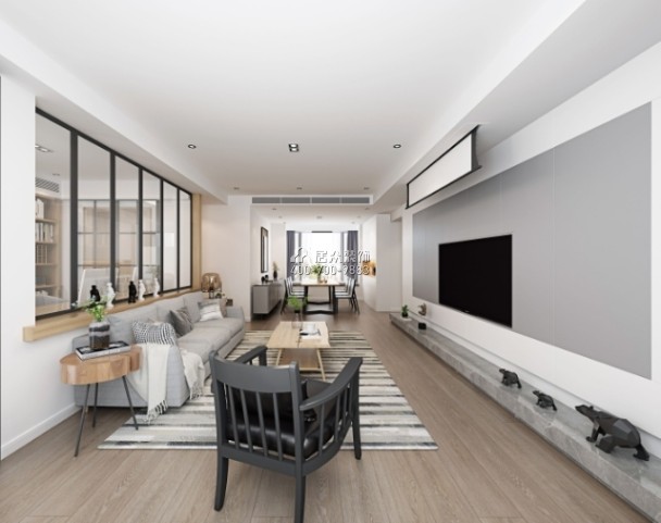 第五大道二期125平方米現代簡約風格平層戶型客廳裝修效果圖