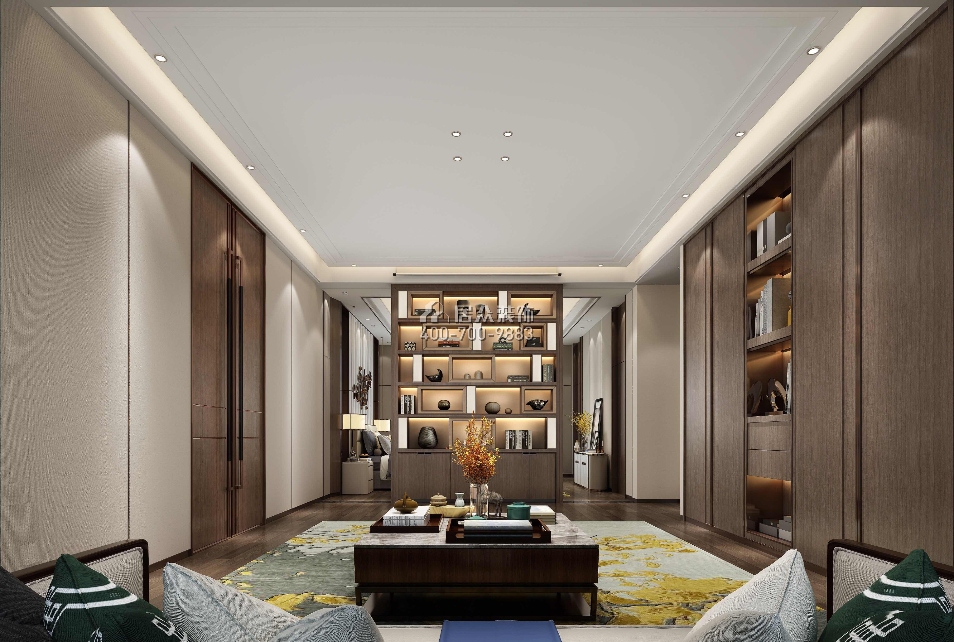 新世紀頤龍灣1000平方米中式風格別墅戶型書房裝修效果圖