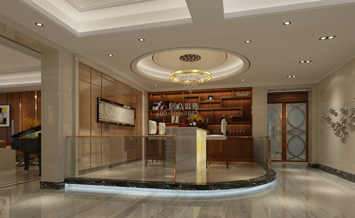 凯景中央首座320平方米现代简约风格自建房户型餐厅装修效果图
