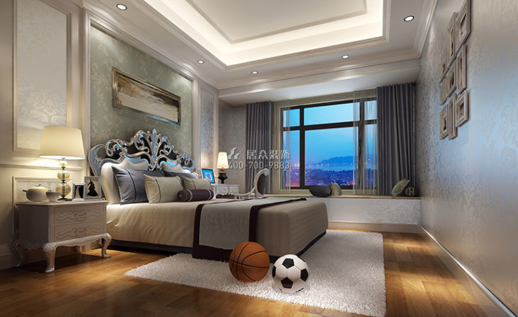 锦绣山河213平方米中式风格平层户型卧室装修效果图