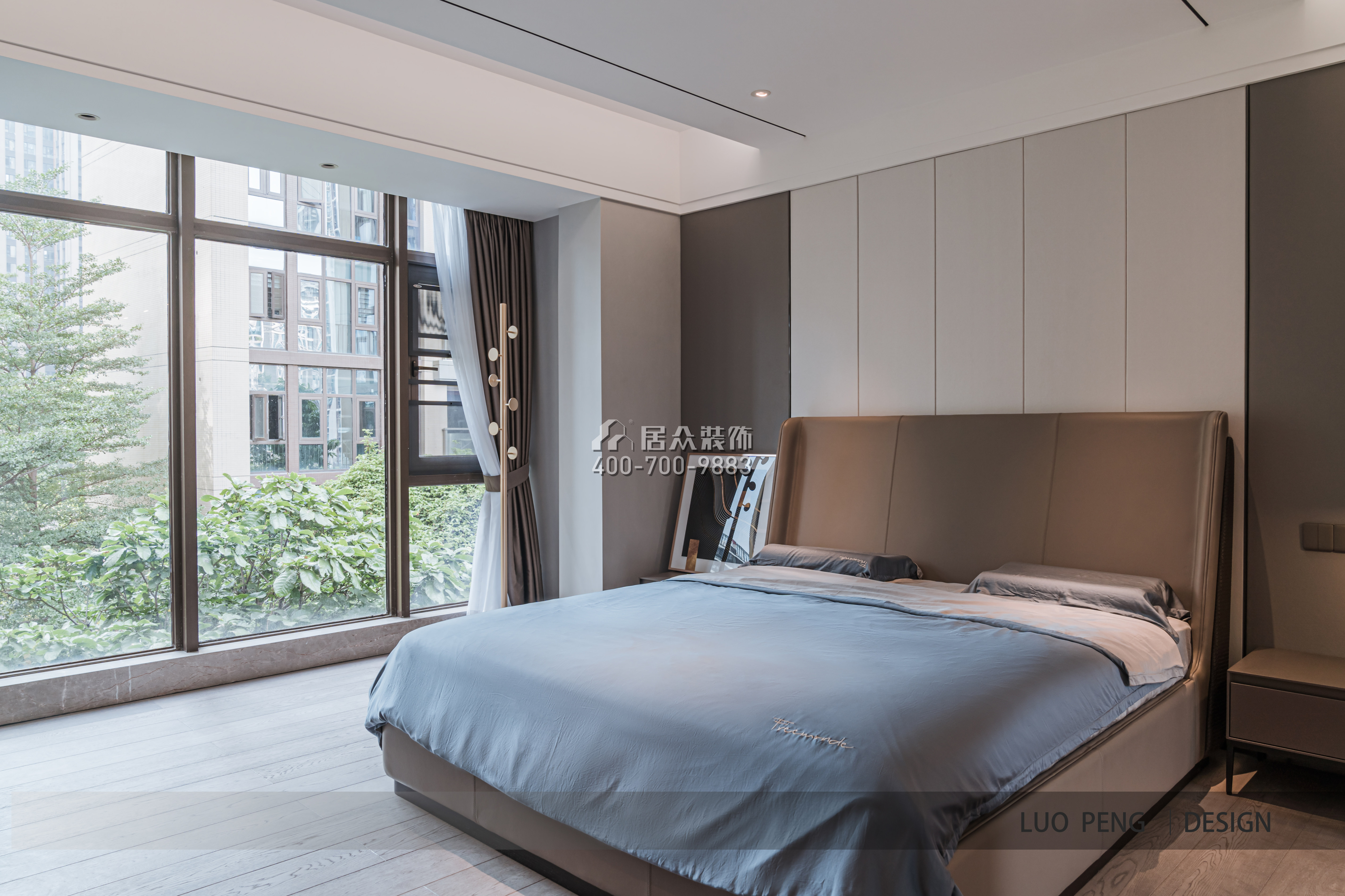 曦湾天馥220平方米现代简约风格平层户型卧室装修效果图