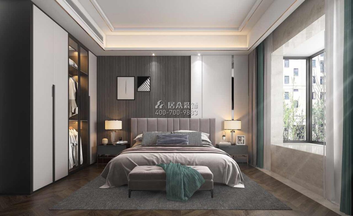 恒大华府175平方米现代简约风格复式户型卧室装修效果图