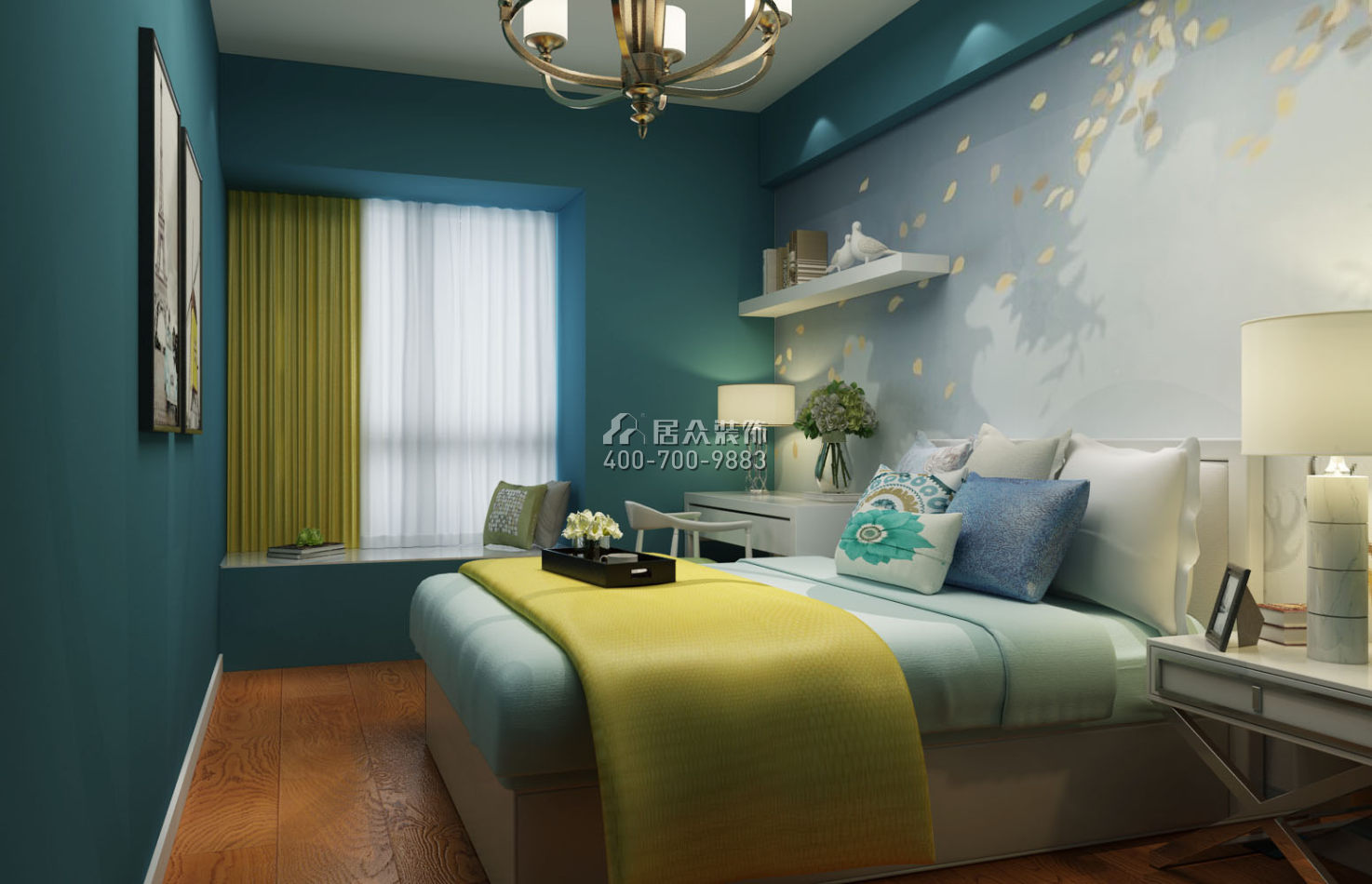 美的翰城130平方米現代簡約風格平層戶型臥室裝修效果圖