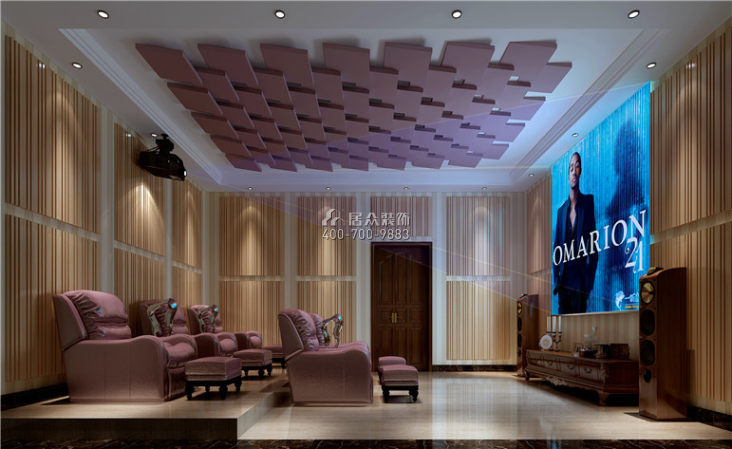 鼎峰尚境283平方米中式風格別墅戶型娛樂室裝修效果圖
