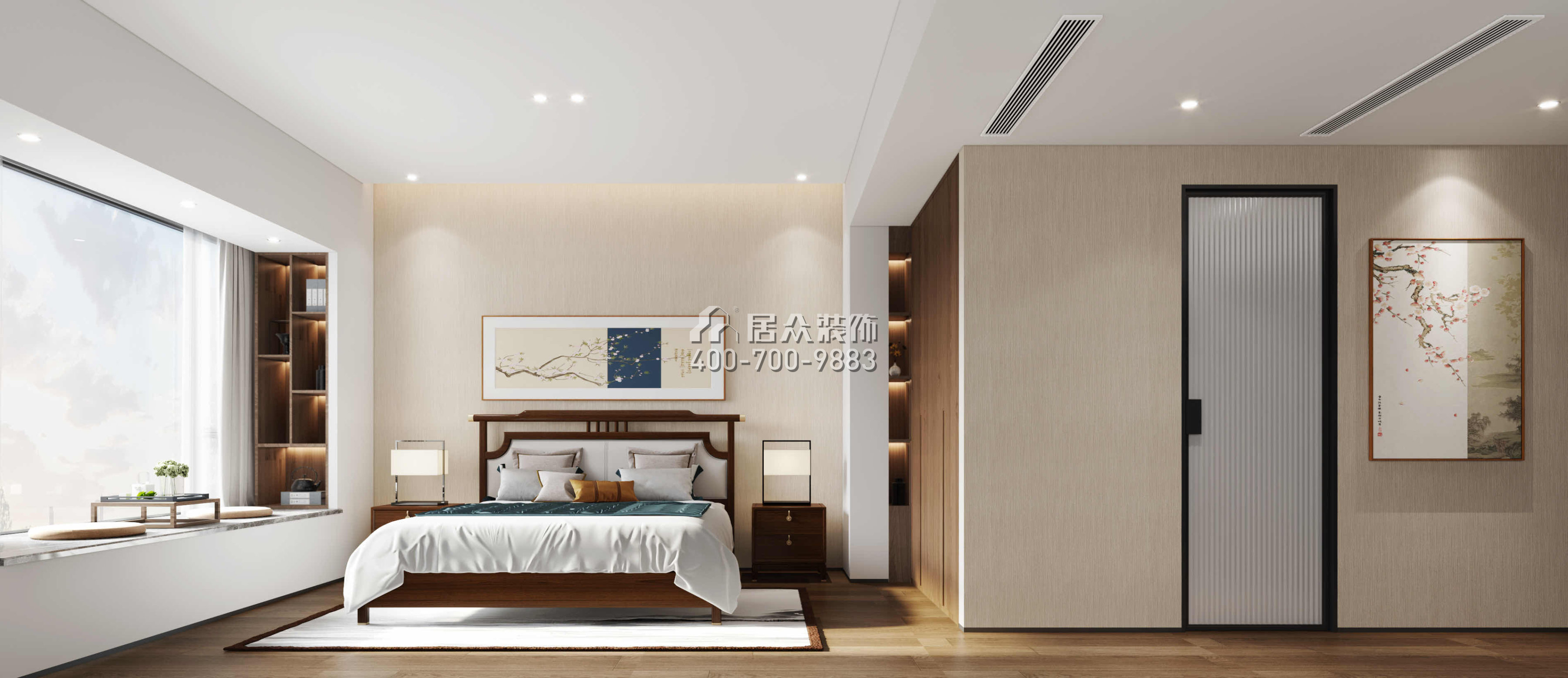 香蜜湖深业中城185平方米现代简约风格平层户型卧室装修效果图