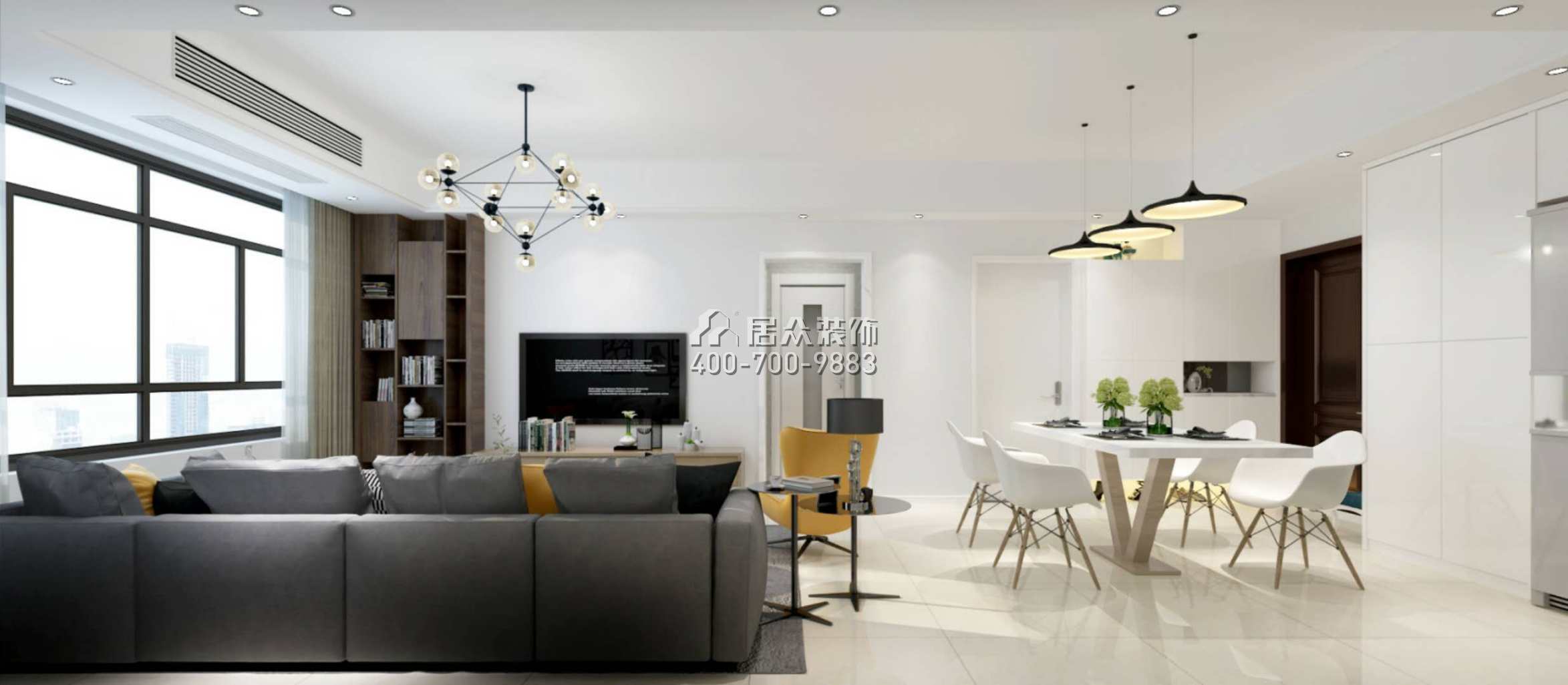 德景園85平方米現代簡約風格平層戶型客廳裝修效果圖