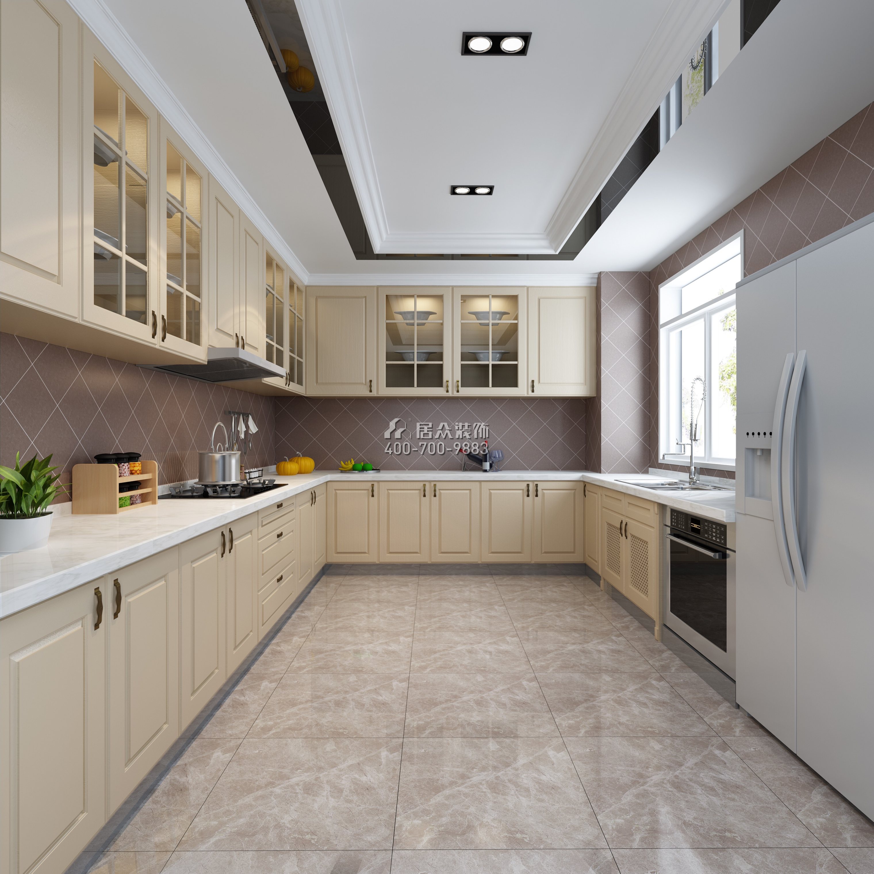 星汇湾320平方米现代简约风格平层户型厨房装修效果图