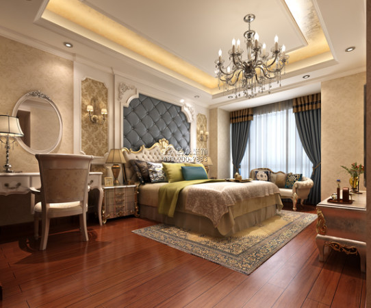 财富海景140平方米欧式风格平层户型卧室装修效果图