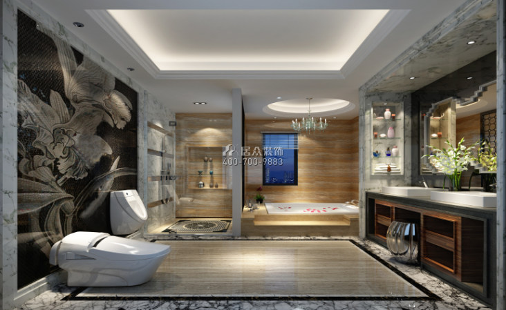 龙泉豪苑384平方米中式风格别墅户型卫生间装修效果图