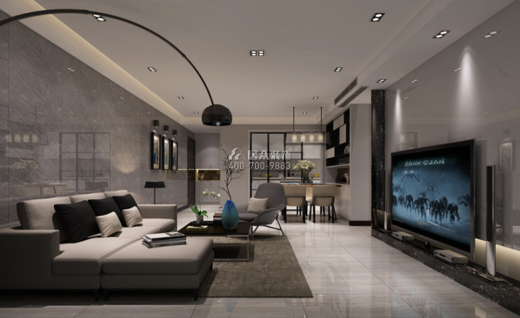 天下锦城140平方米现代简约风格平层户型客厅装修效果图