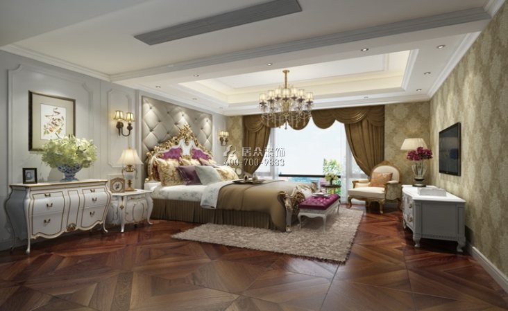 佳兆业中央广场三期400平方米欧式风格复式户型卧室装修效果图