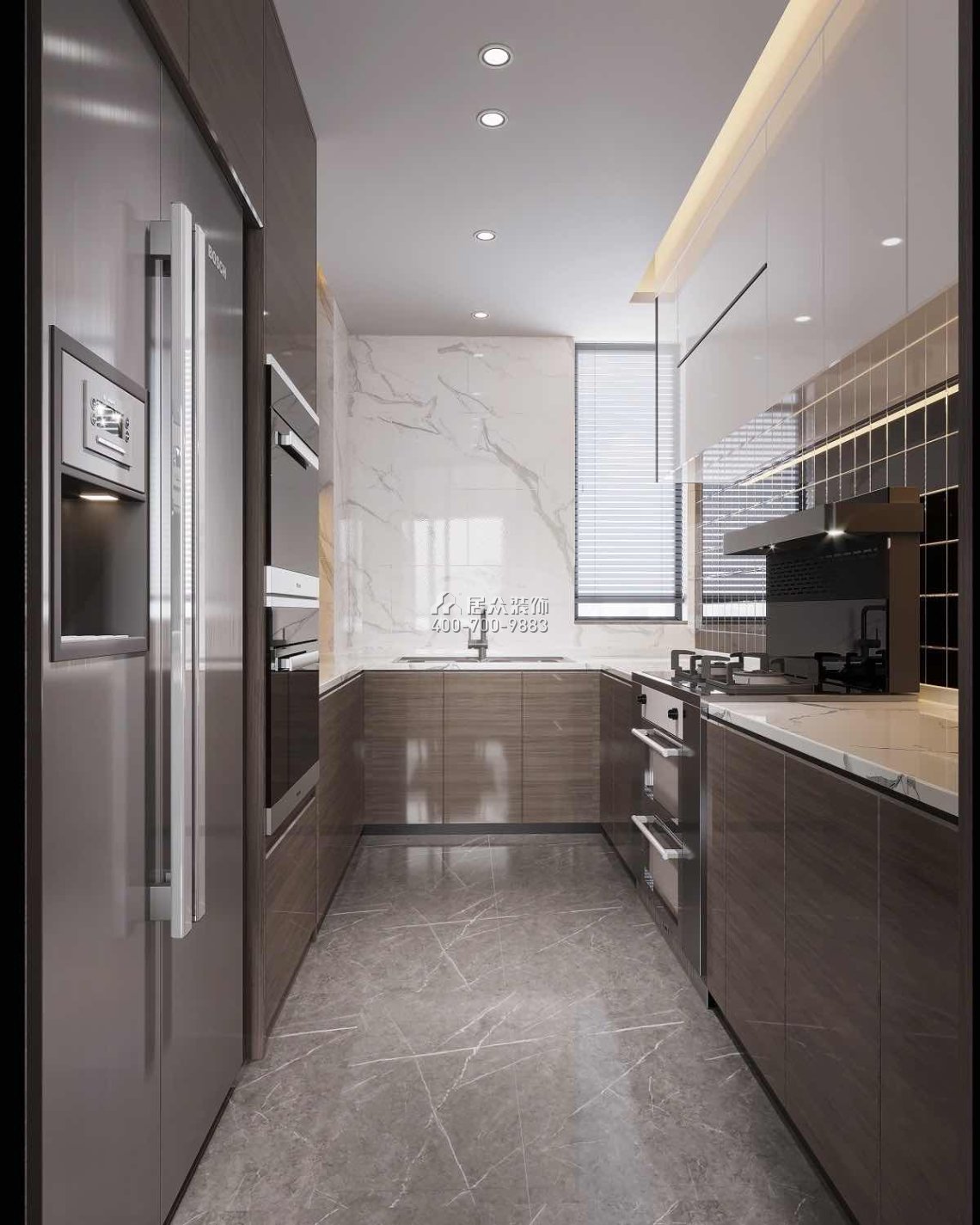 千林山居280平方米现代简约风格平层户型厨房装修效果图