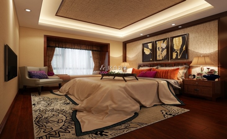 国贸天琴湾123平方米其他风格平层户型卧室装修效果图