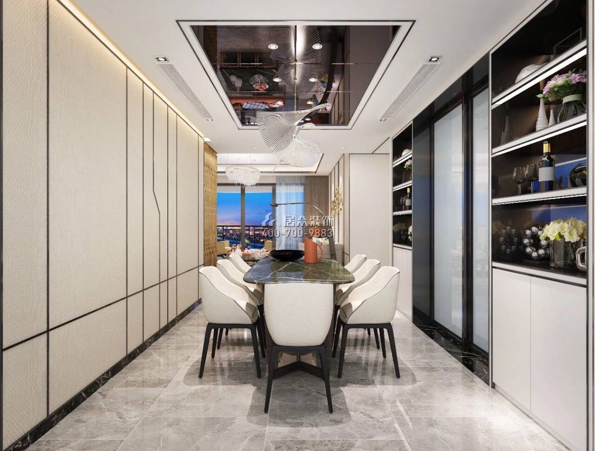松茂御龍灣雅苑一期180平方米現代簡約風格平層戶型餐廳裝修效果圖