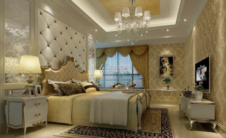 星湖尚景苑180平方米欧式风格平层户型卧室装修效果图
