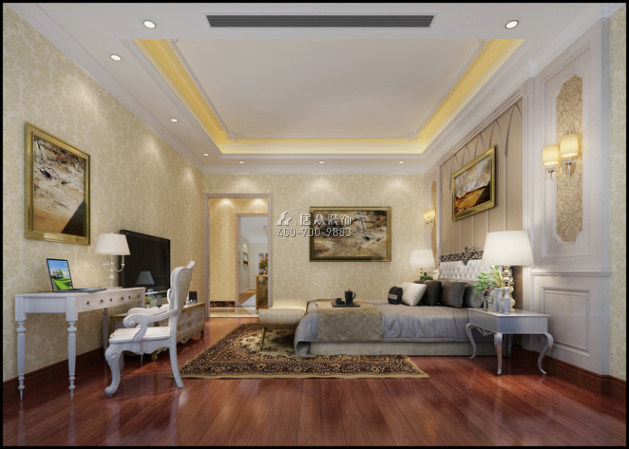 熙园山院380平方米欧式风格别墅户型卧室装修效果图