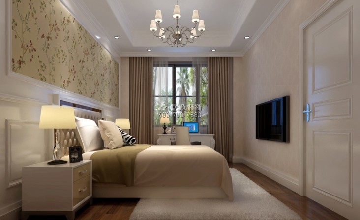 宝珊花园湾区南路195平方米欧式风格平层户型卧室装修效果图