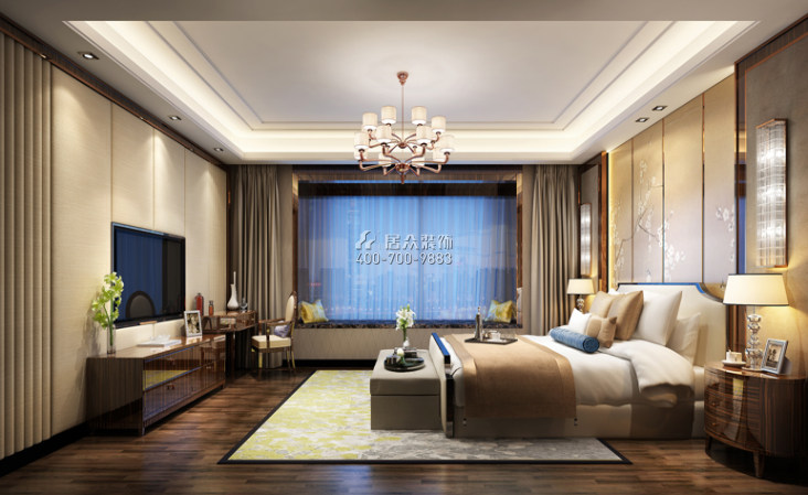 保利高尔夫229平方米现代简约风格平层户型卧室装修效果图