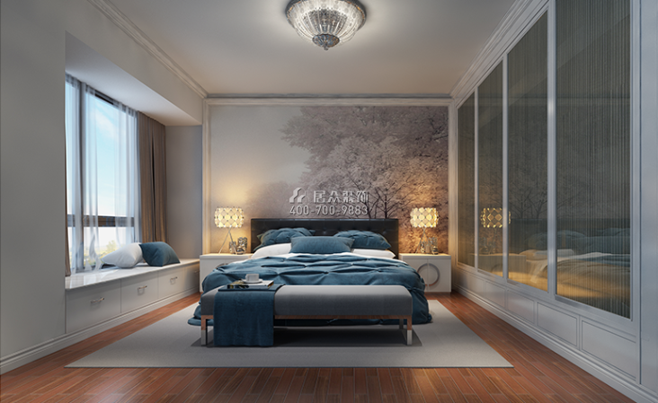 保利天匯168平方米現代簡約風格平層戶型臥室裝修效果圖