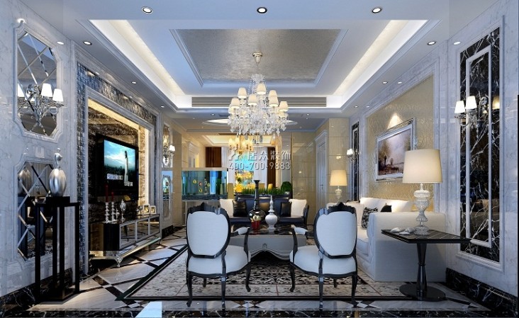 盛世领墅230平方米欧式风格平层户型客厅装修效果图