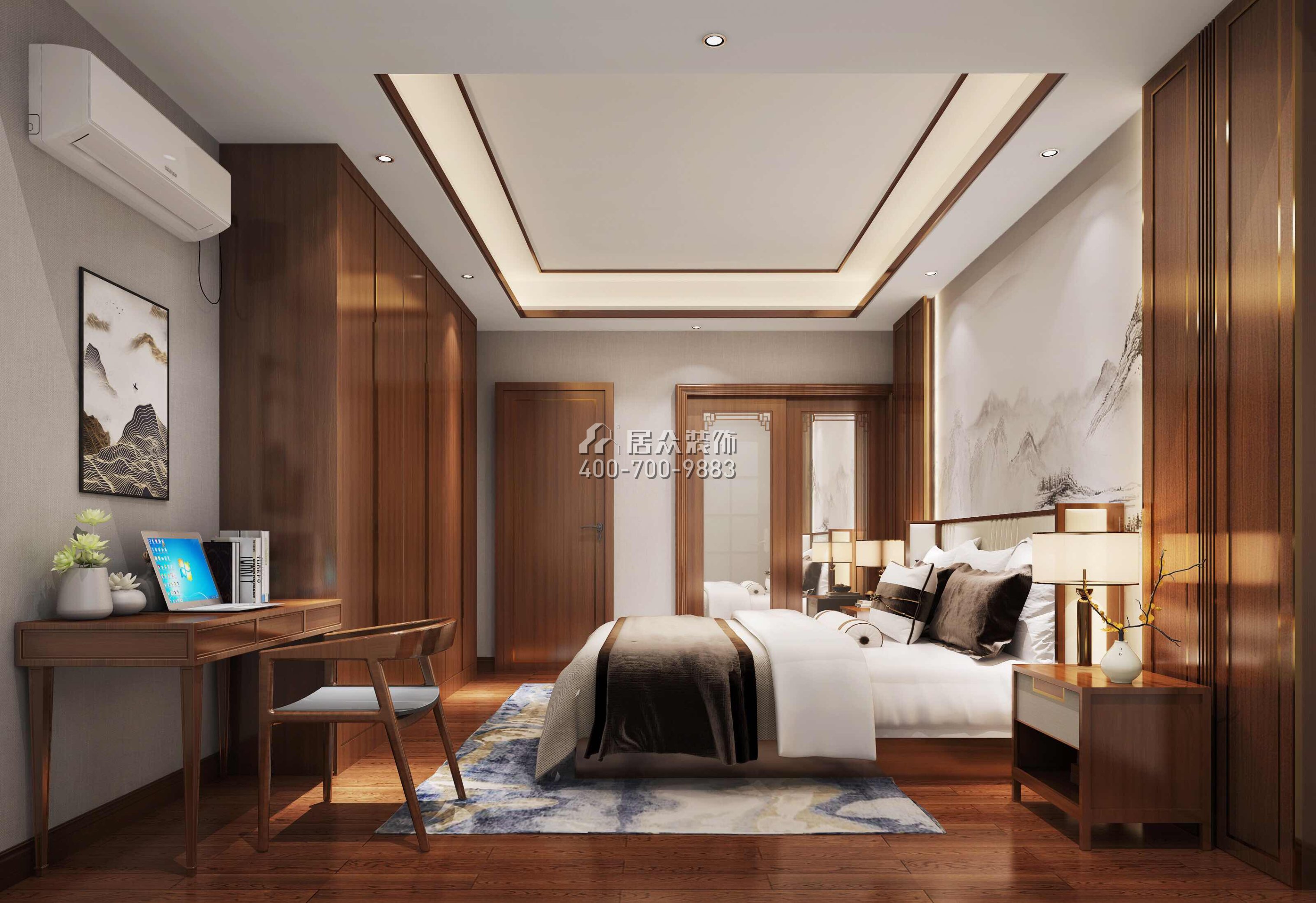 東江豪門160平方米中式風格平層戶型臥室裝修效果圖