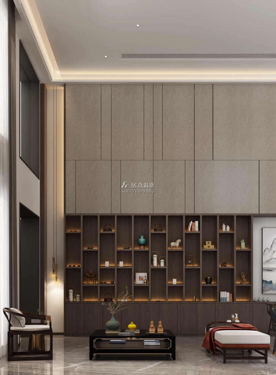 天源星城500平方米中式風格別墅戶型客廳裝修效果圖