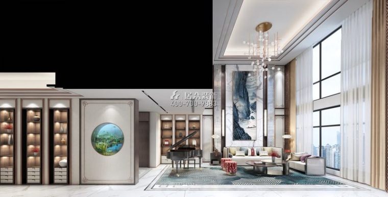 君华御庭280平方米中式风格复式户型客厅（中国）科技有限公司官网效果图