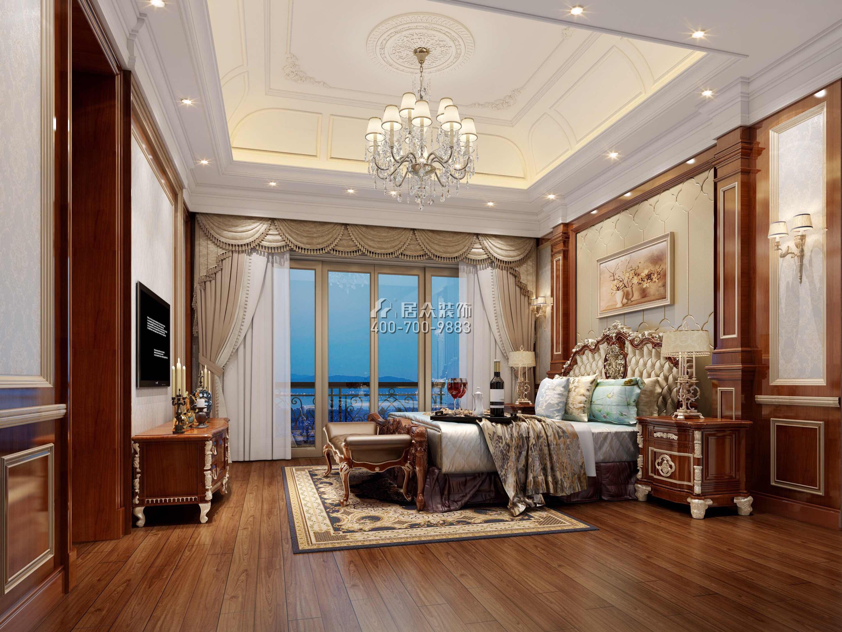 海逸豪庭321平方米歐式風格別墅戶型臥室裝修效果圖