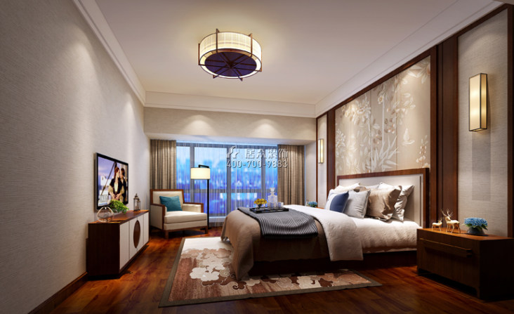 华晖云门140平方米现代简约风格平层户型卧室装修效果图
