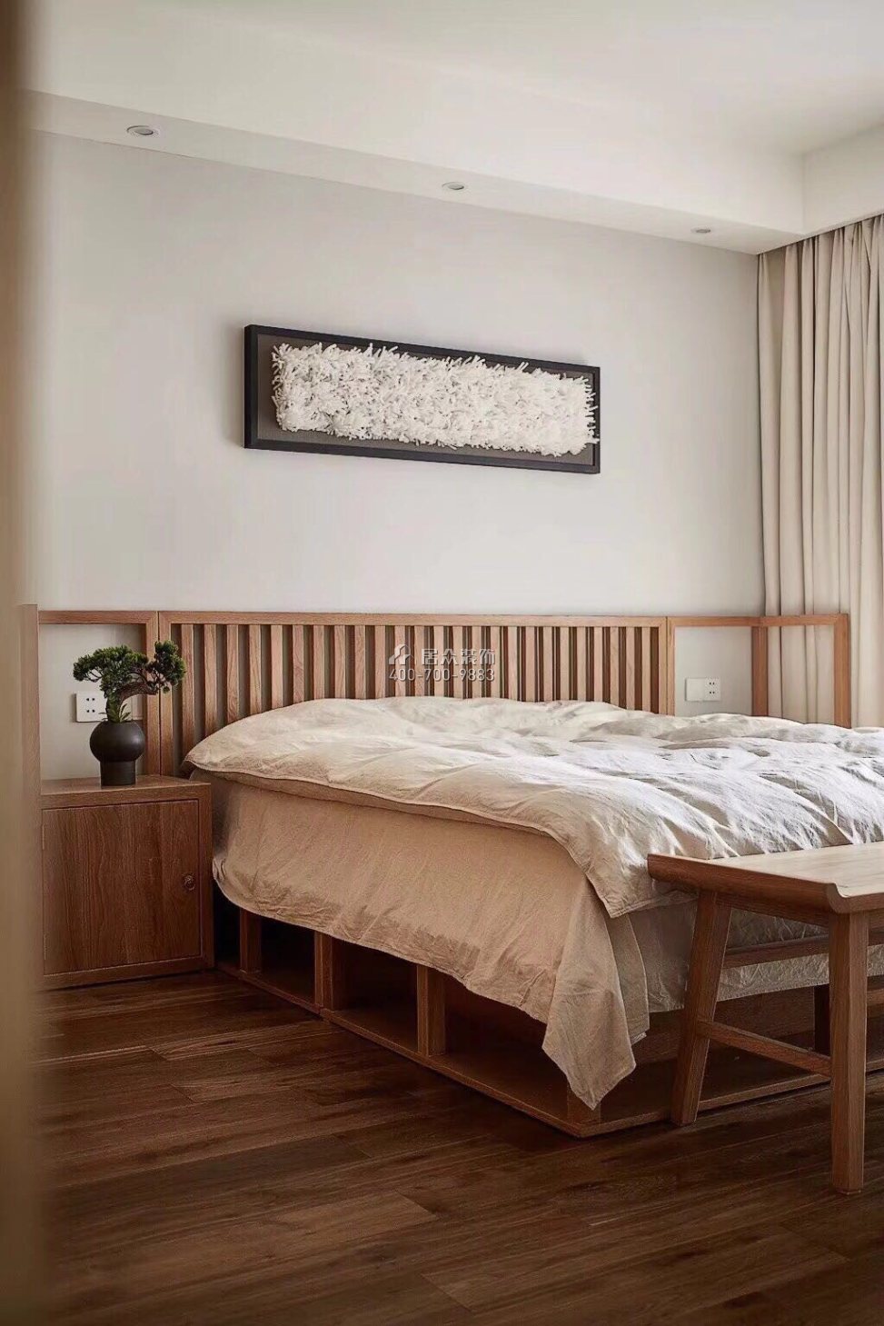 中洲中央公园二期120平方米现代简约风格平层户型卧室装修效果图