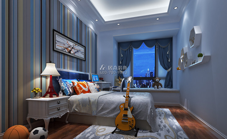 绿岛明珠385平方米欧式风格复式户型卧室装修效果图