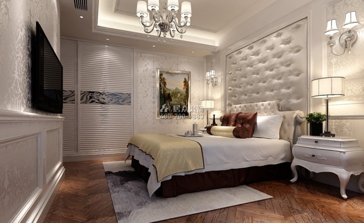 天湖酈都190平方米歐式風格復式戶型臥室裝修效果圖