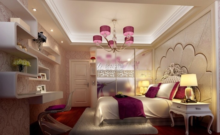 紫麟山145平方米欧式风格平层户型卧室装修效果图