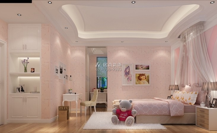 振业城650平方米欧式风格别墅户型卧室装修效果图