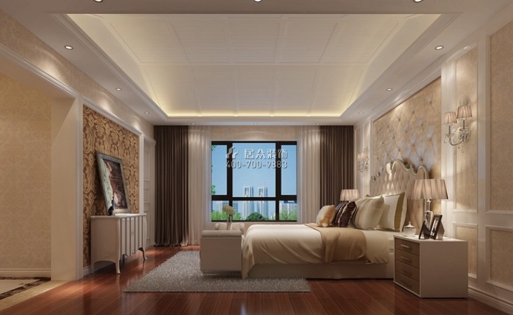 振业城650平方米欧式风格别墅户型卧室装修效果图