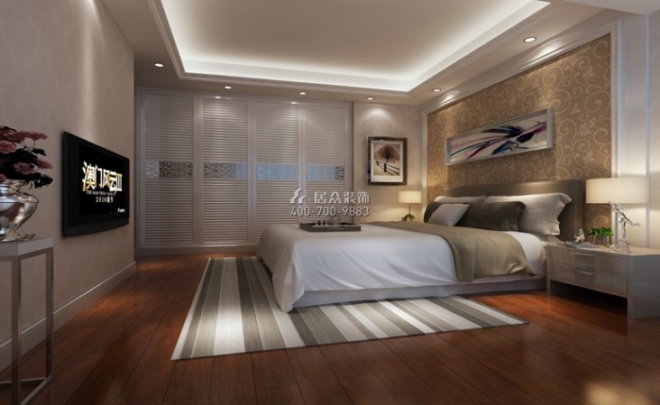 143平方米中式风格平层户型卧室装修效果图