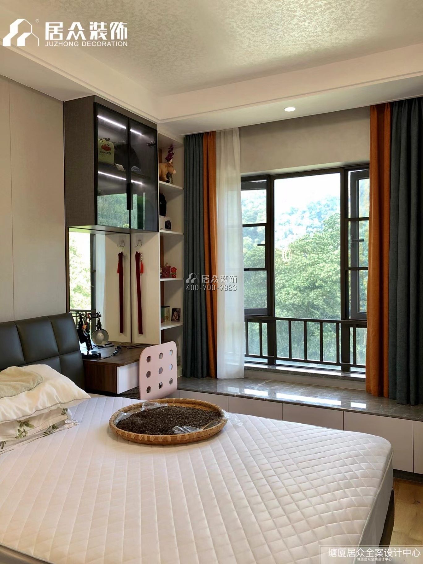 绿茵山庄140平方米混搭风格平层户型卧室装修效果图
