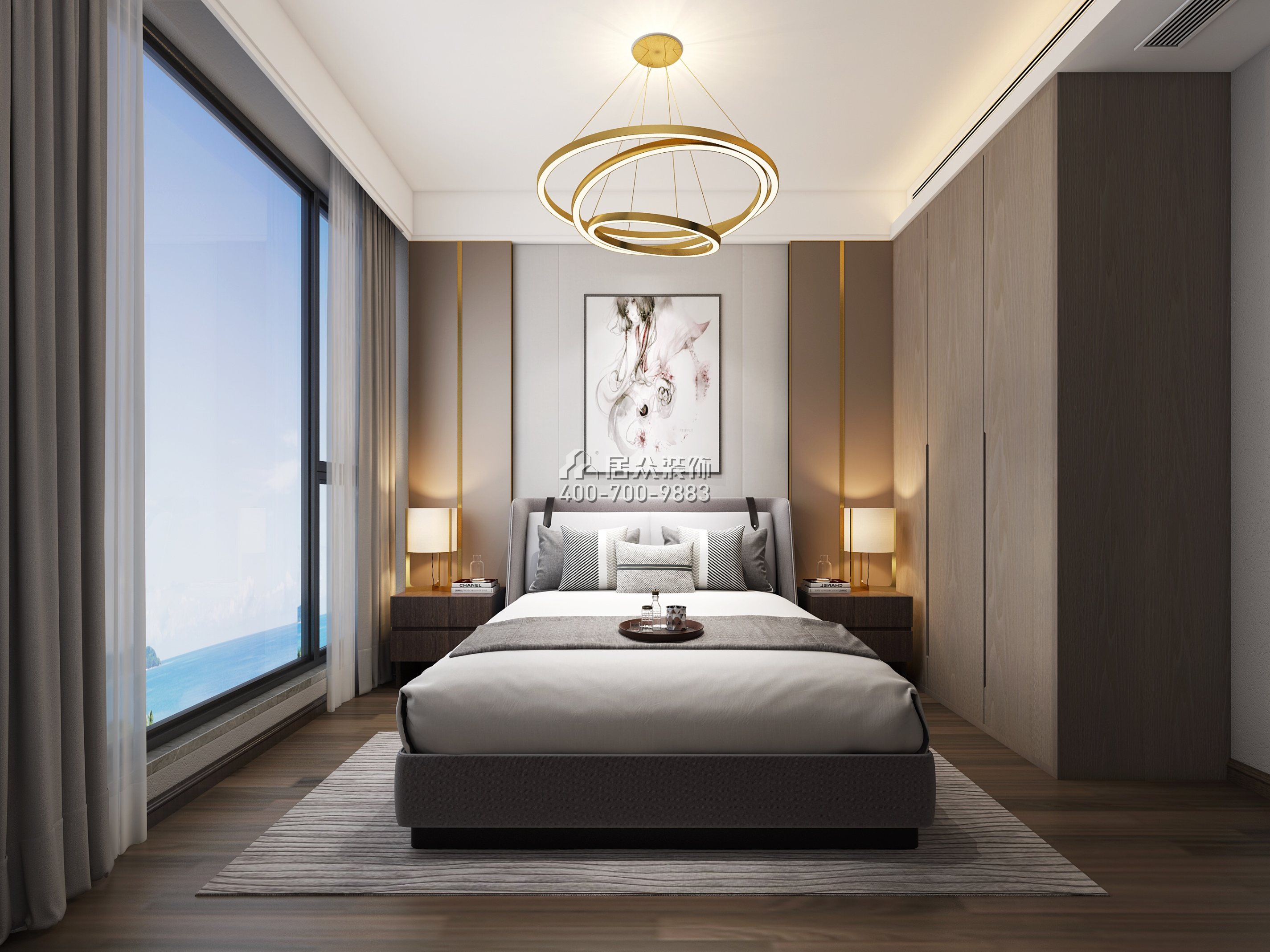 聯投東方華府二期150平方米現代簡約風格平層戶型臥室裝修效果圖