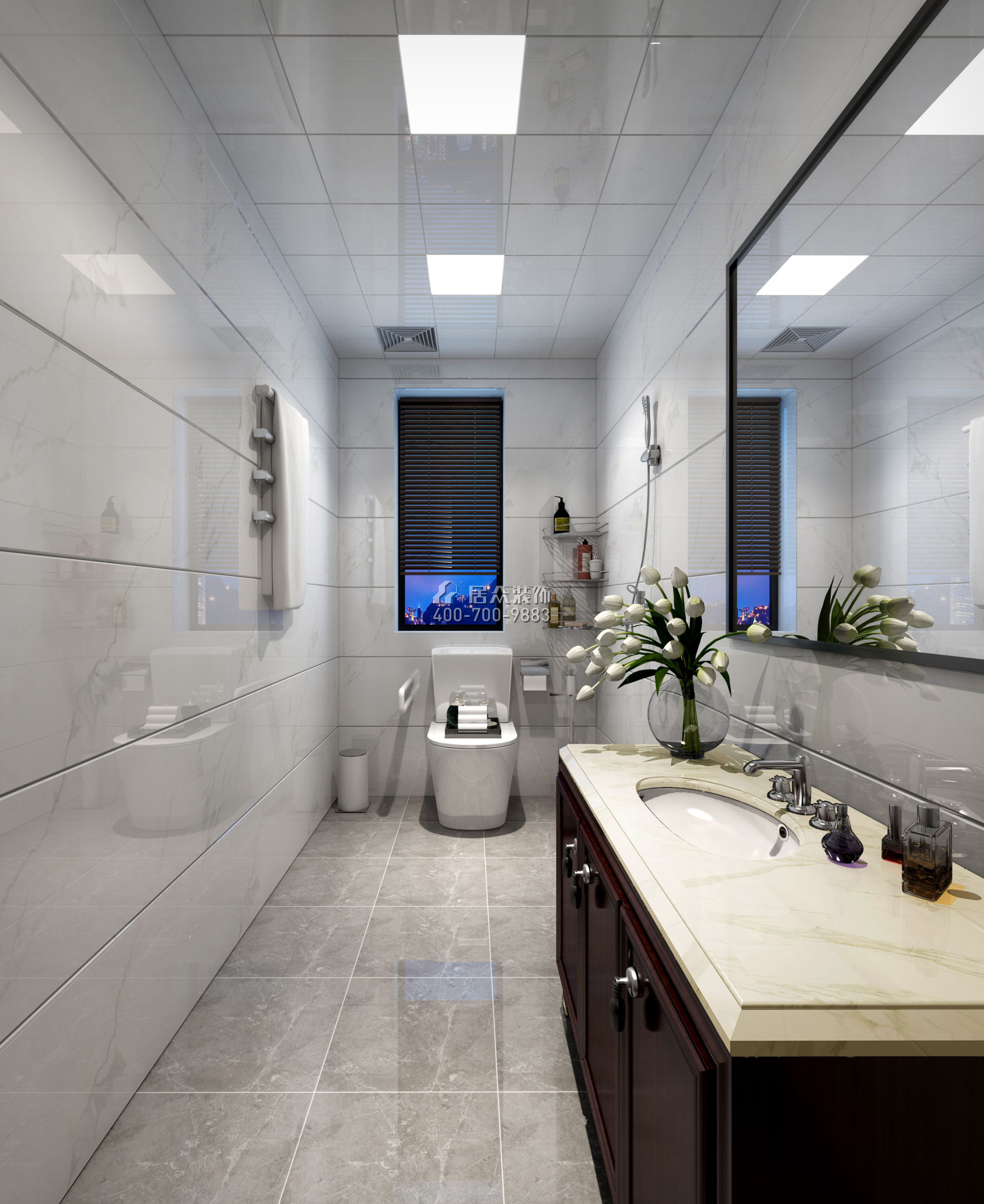 菩提园298平方米中式风格平层户型卫生间装修效果图