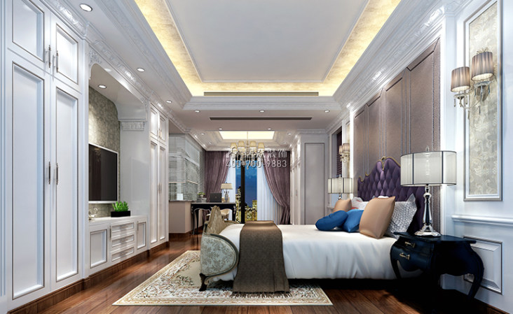 龍吟水榭160平方米新古典風格平層戶型臥室裝修效果圖