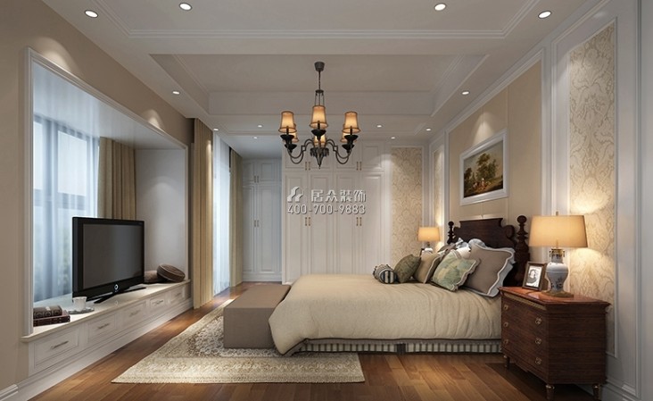 懿峰雅居230平方米欧式风格平层户型卧室装修效果图