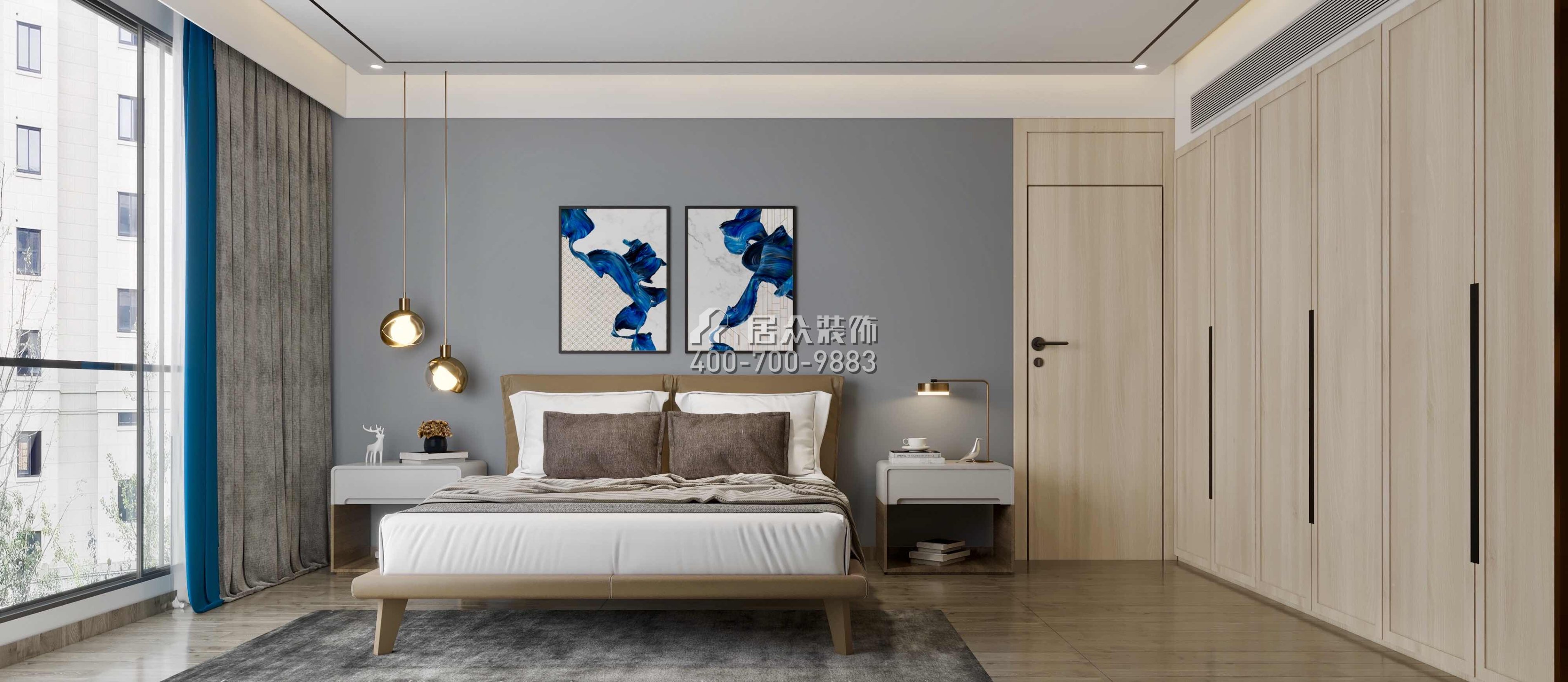 香瑞园180平方米美式风格复式户型卧室装修效果图