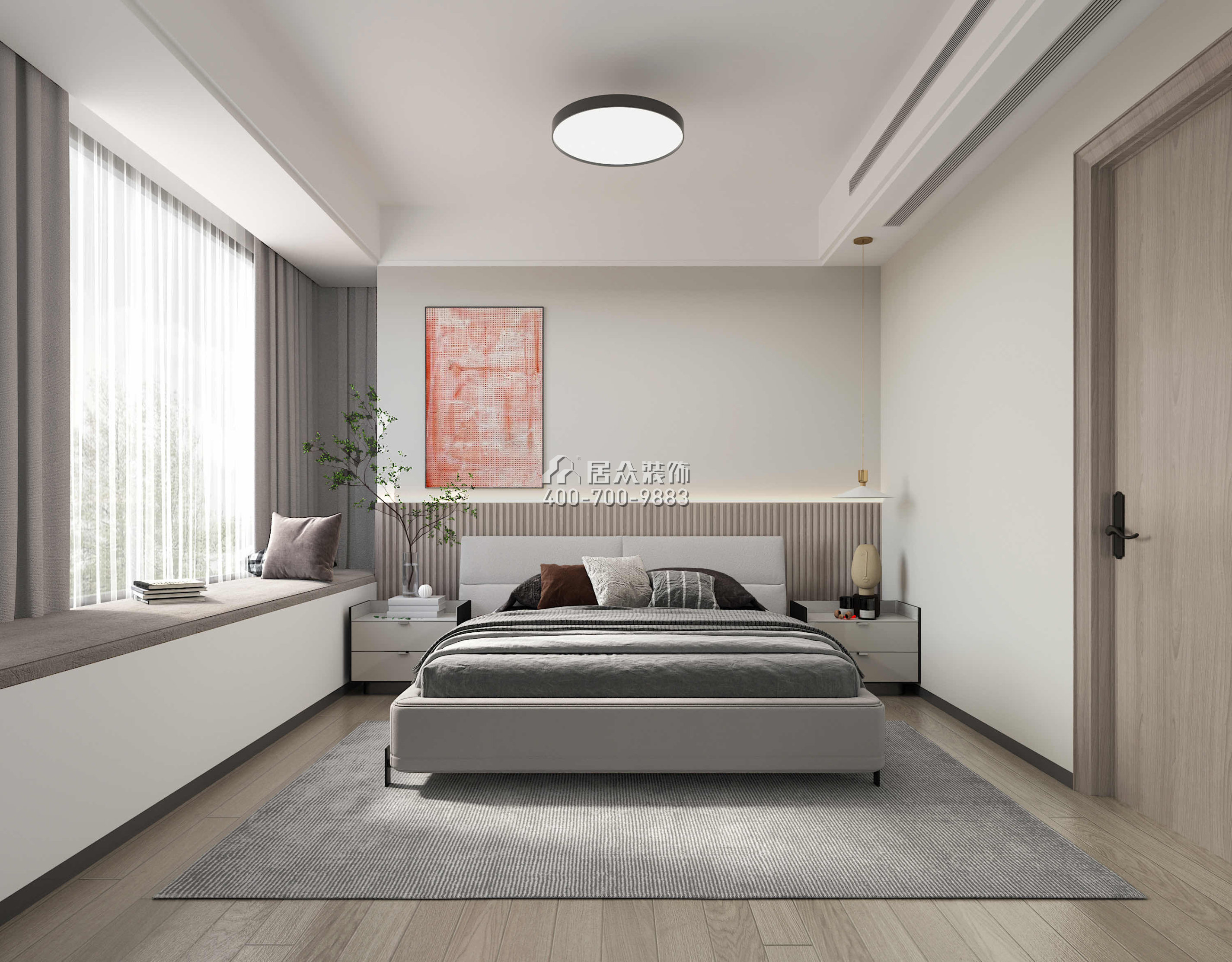 华发绿洋湾168平方米现代简约风格平层户型卧室装修效果图